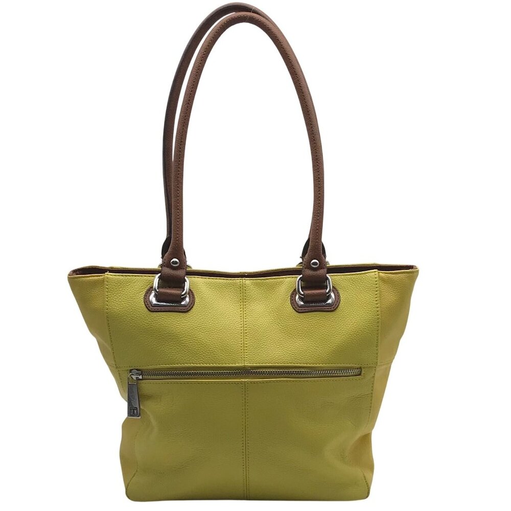 Tignanello Yellow Leather Perfect Pocket Tote Bag